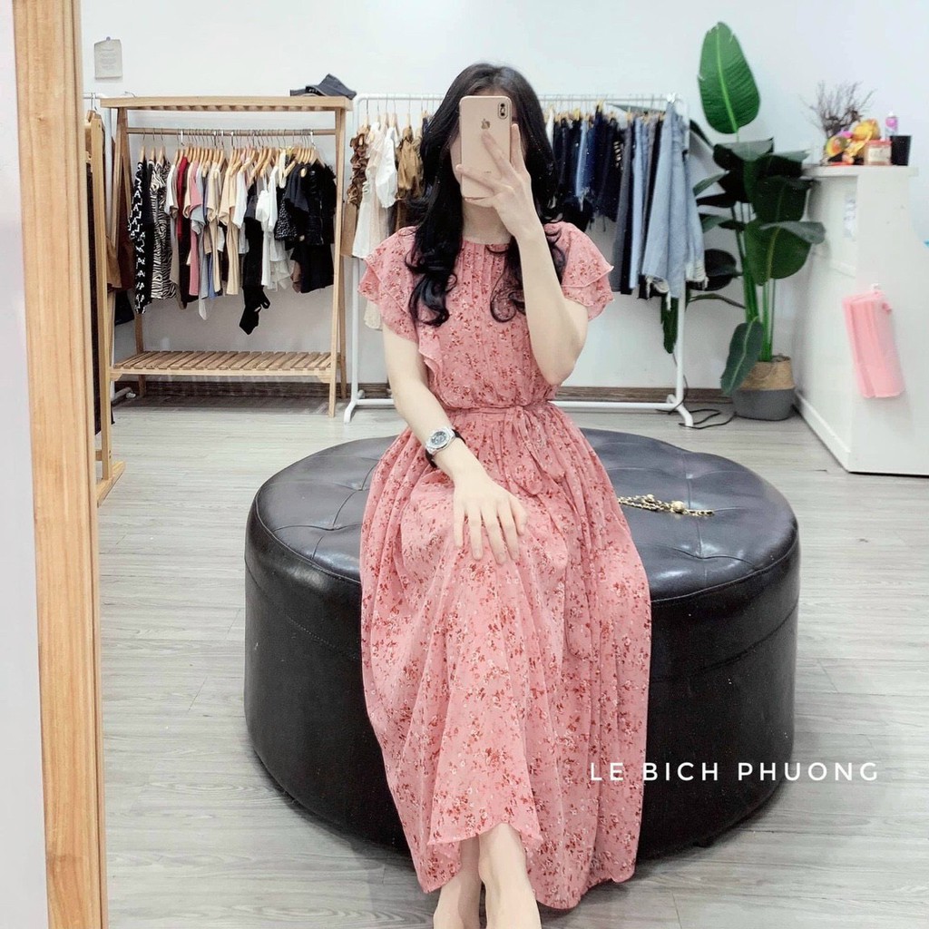 Váy hoa cánh tiên hồng, váy maxi hồng xinh xắn | BigBuy360 - bigbuy360.vn