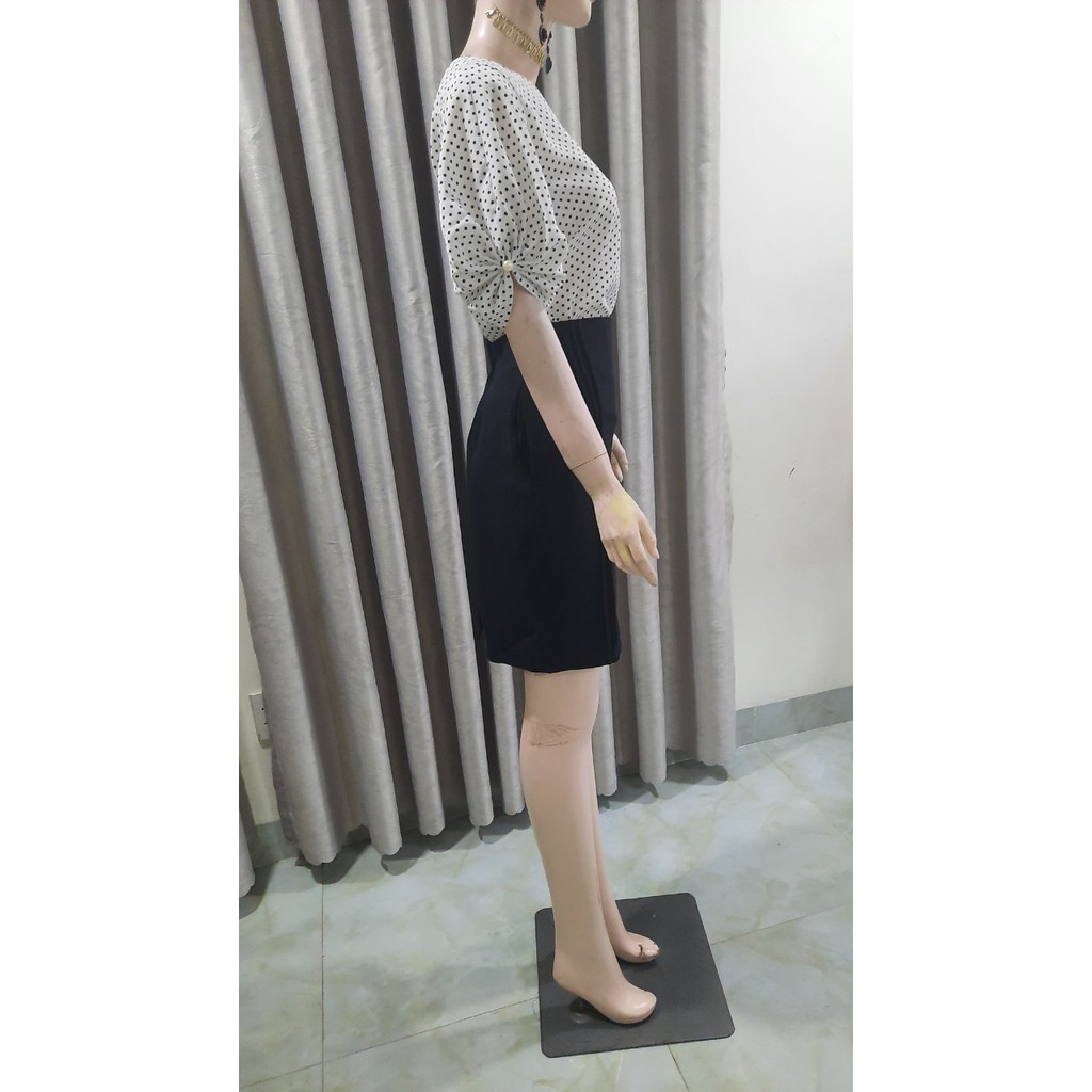 Áo kiểu chấm bi tay cách điệu-MS016