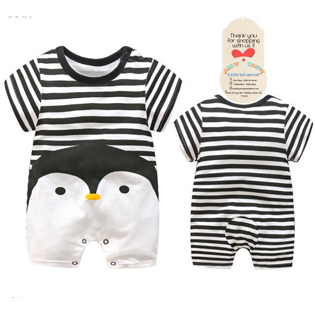 Body suit hình chim cánh cụt kẻ đen trắng  siêu cute ❣❣