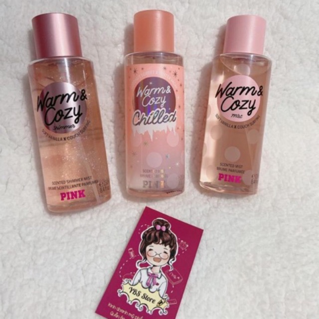 {Chuẩn Auth} {Bill Mỹ} Pink Warm & Cozy Nước hoa Xịt thơm toàn thân Victoria's Secret Victoria Secret Body Mist 250ml