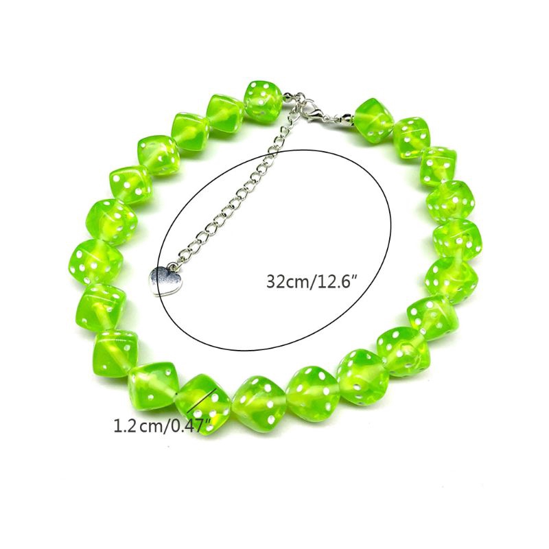 Vòng cổ hạt xúc xắc may mắn vui nhộn nhiều màu sắc cho nữ