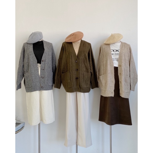 Áo cardigan vặn thừng dày 11502 CHERRY COCO