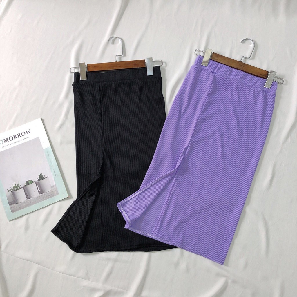 Chân váy thun bozip xẻ tà xinh siểu hot hit | BigBuy360 - bigbuy360.vn