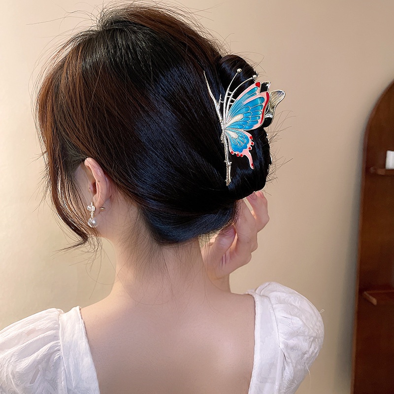 Kẹp tóc Haimeikang kim loại hình bướm phong cách retro cho nữ
