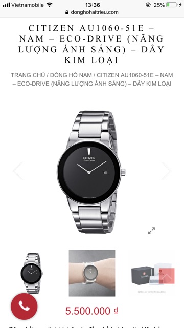 Đồng hồ nam Citizen Eco Drive AU1060-51E đơn giản mà đẹp mê | BigBuy360 - bigbuy360.vn
