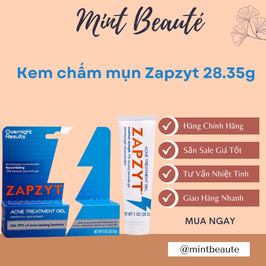 Bill US - Kem Mụn Zapzyt với công thức chứa 10% Benzoyl Peroxide - Zapzyt 10% Benzoyl Peroxide Gel