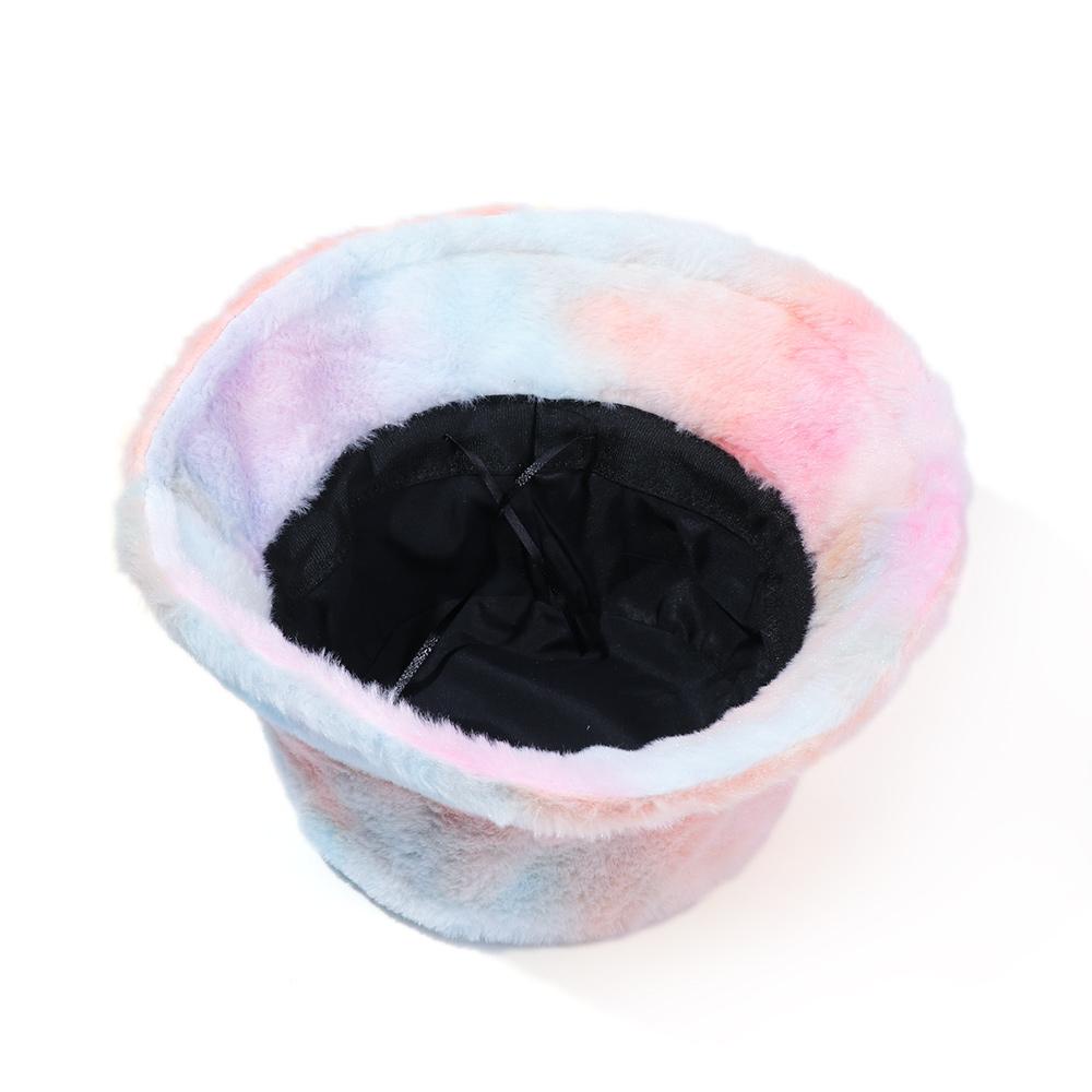BSUNS Mũ Bucket Màu Loang Mềm Mại Giữ Ấm Mùa Đông Thời Trang Cho Nữ