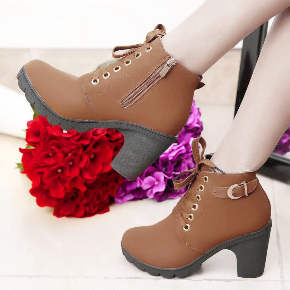 Giày bốt cao gót chất liệu da lộn thời trang cho nữ | BigBuy360 - bigbuy360.vn