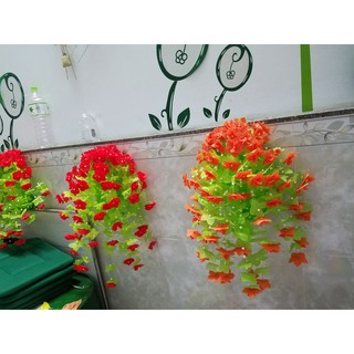sale thành phẩm hoa giấy lụa treo tường, dể chậu như hình