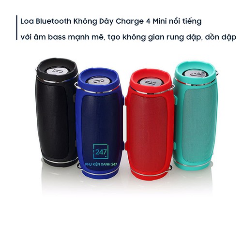 Loa Bluetooth Cầm Tay Charge 4+ Mini ⚡️Đ𝐈̉𝐍𝐇 𝐍𝐇𝐀̂𝐓⚡️ Âm Thanh Siêu Êm, Bass khỏe, Hỗ Trợ Cắm Thẻ Nhớ Và USB 5.0