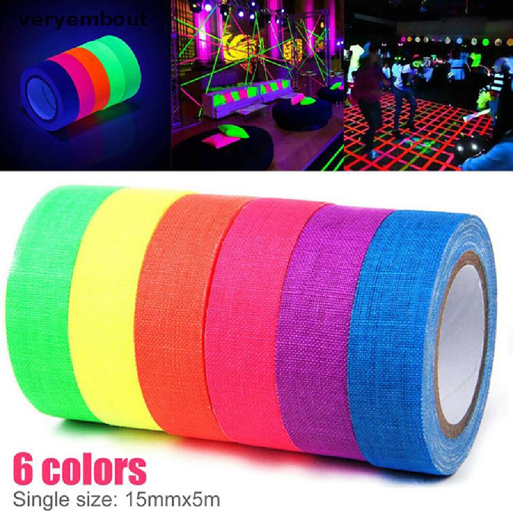 6 Cuộn băng keo UV neon dạ quang phát sáng trong bóng tối