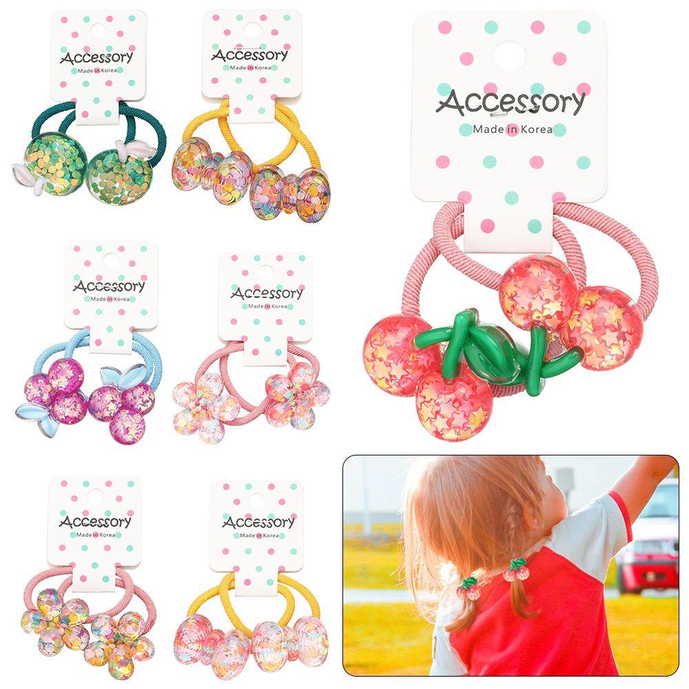 Set 2 Dây Cột Tóc Hình Ngôi Sao Hoạt Hình Dễ Thương Cho Bé Gái