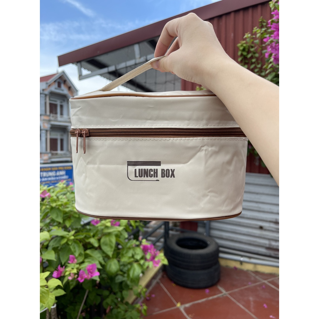 Hộp Đựng Thực Phẩm Giữ Nhiệt Lunch Box Chất Liệu Inox 304 Đựng Cơm Văn Phòng 1 Bộ 4 Hộp