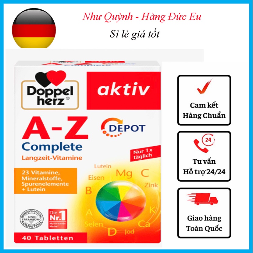 Vitamin tổng hợp A-Z Depot DoppelHerz  Date 2025