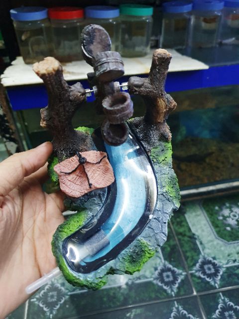 CẢNH NÚI BÁNH QUAY TRANG TRÍ HỒ CÁ NON BỘ 12x9x12cm