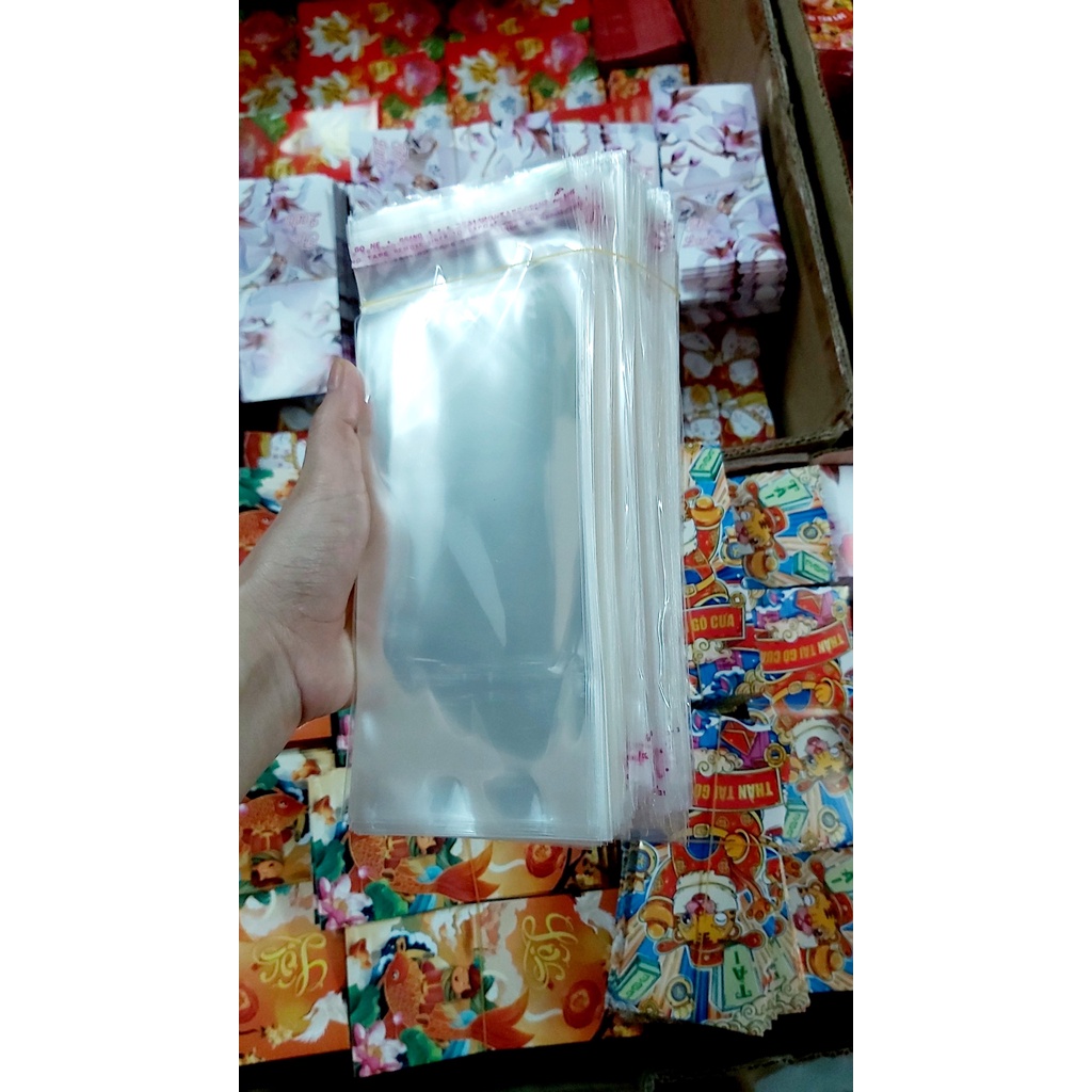 50 túi nilong có dán miệng đựng bao lì xì KT 9x18 50g