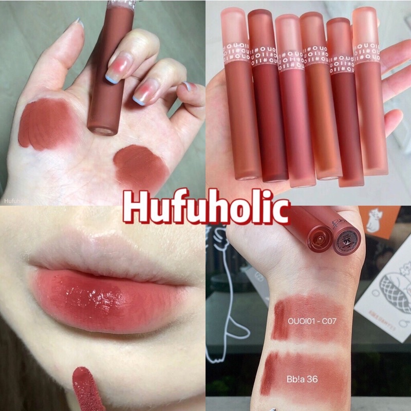 Son kem lì OUOII Feather Gauzy Liquid Lipstick C07 son kem vịt ZUK mềm môi hot trend Velvet Matte ZUK001 OUOI01
