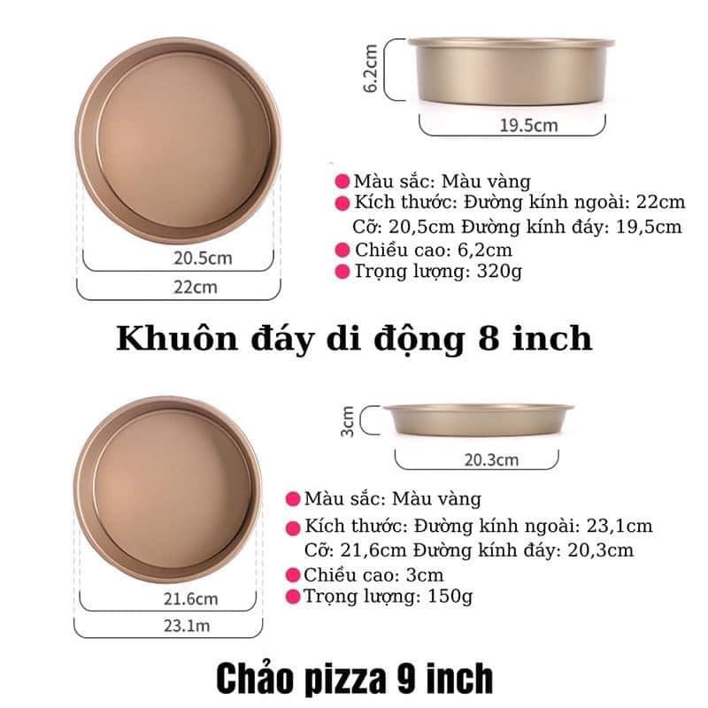 Bộ 5 khay nướng bánh màu vàng thép không gỉ