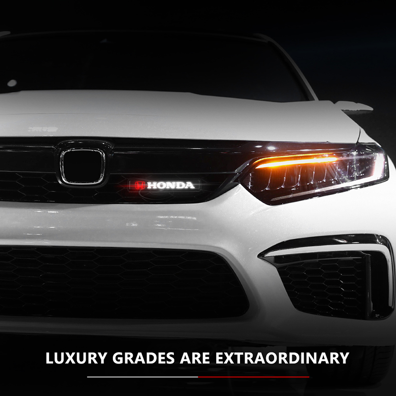 Miếng Dán Trang Trí Lưới Tản Nhiệt Có Đèn LED Dành Cho Xe Hơi Honda CITY Vezel JAZZ CIVIC HRV CRV BRV Accord