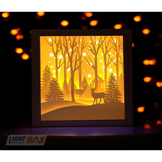 Hộp đèn ngủ bằng giấy 3D - Hộp đèn trang trí - Quà tặng giáng sinh - Noel