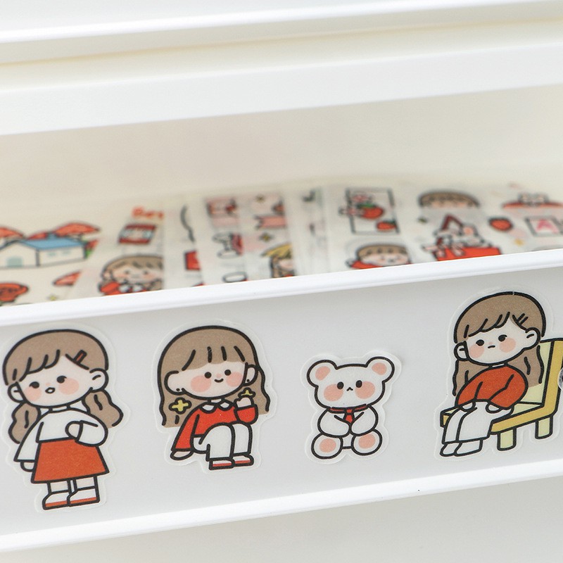 Hộp sticker 100 tấm làm quà tặng gift box dễ thương (tách set 25 tấm)