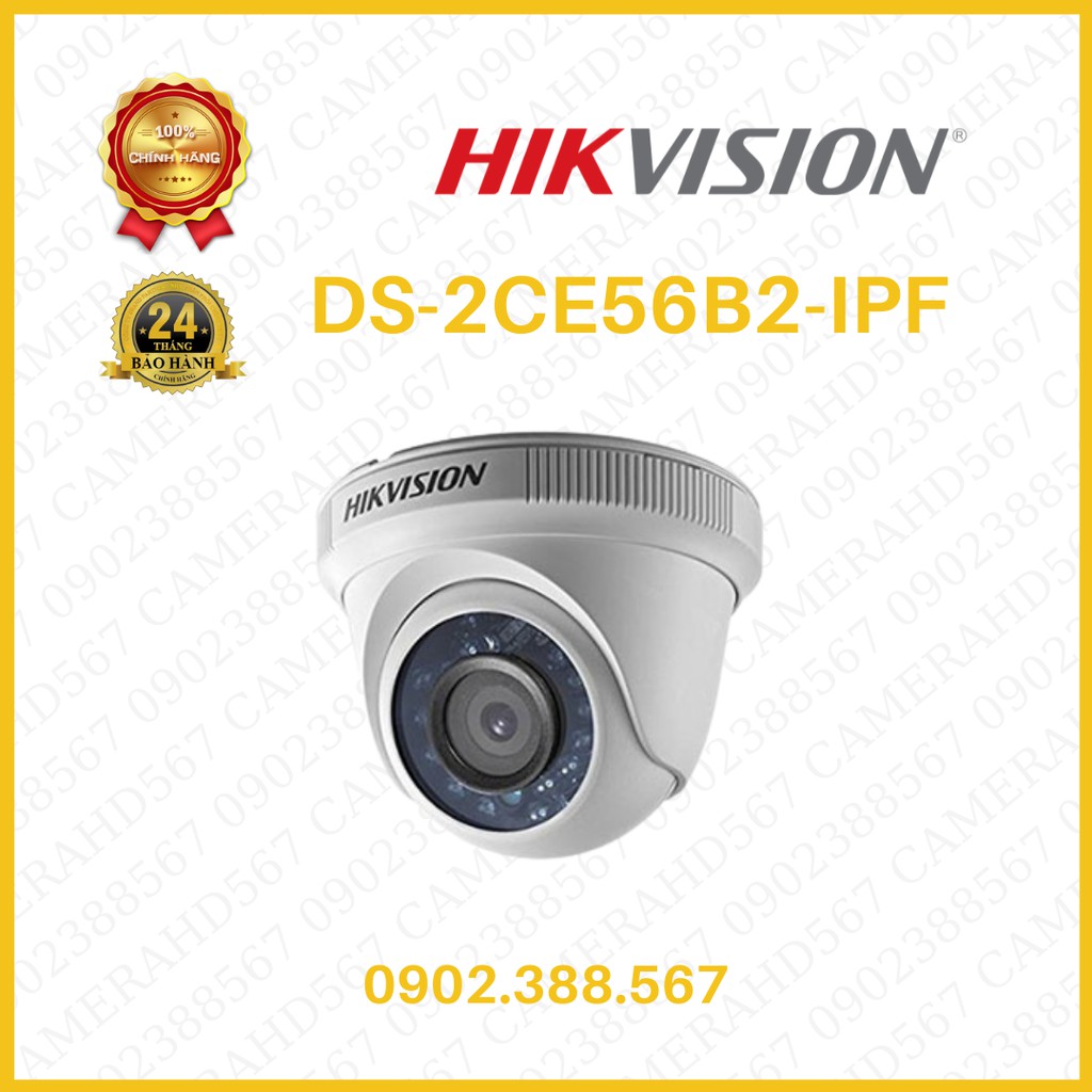 Camera HD-TVI Dome 4 in 1 hồng ngoại 2.0 Megapixel HIKVISION DS-2CE56B2-IPF