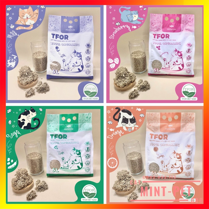 Cát Vệ Sinh Đậu Nành Cho Mèo TFOR Cat Tofu Không Bụi Xả Được Trong Toilet #MintPet