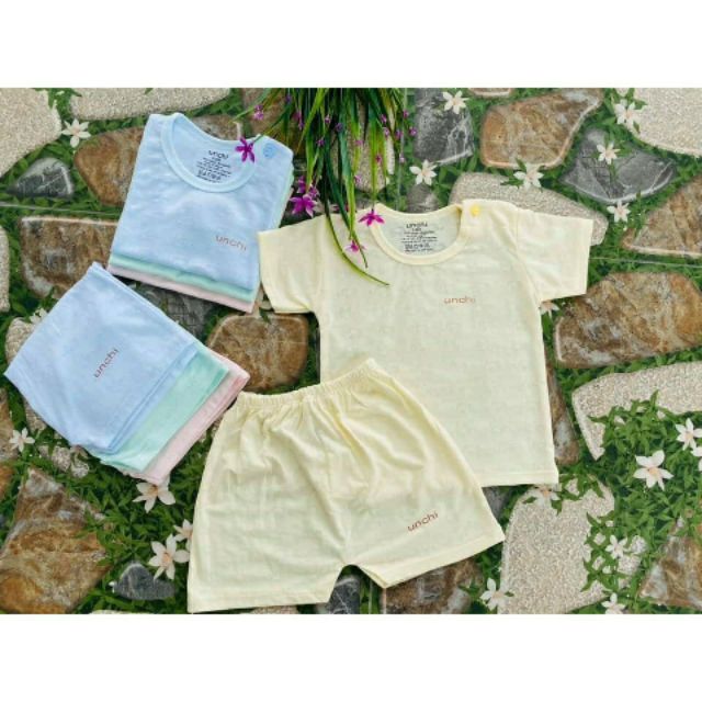 Set 3 Bộ cộc tay PT Kids - Nobaby - Uala Rogo cài vai chất sợi tre thông hơi thoáng mát cho bé 0-24 tháng tuổi