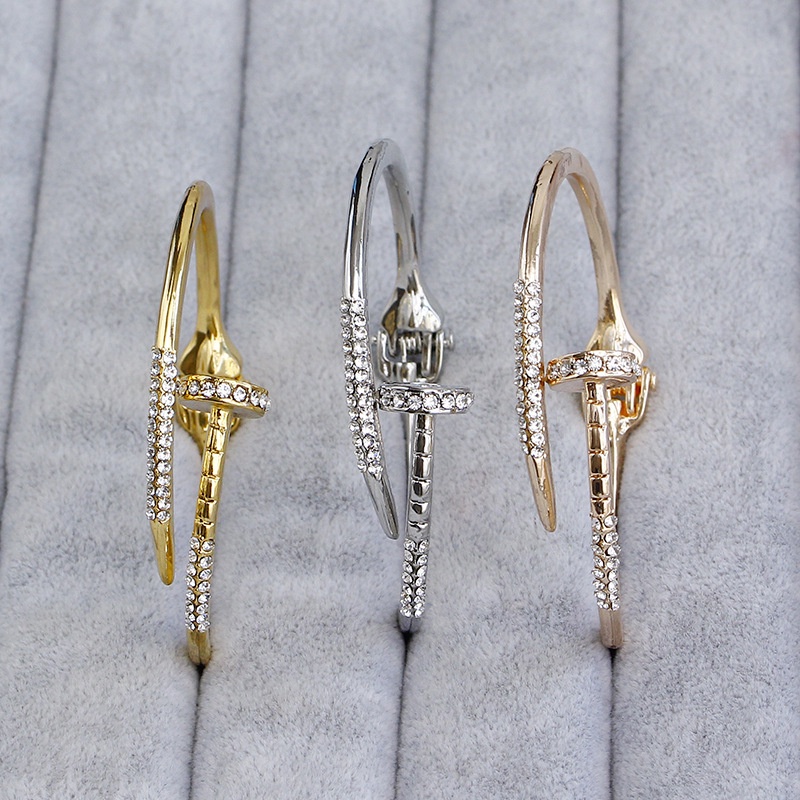 Vòng Đeo Tay Hợp Kim Hở Đính Đá Độc Đáo Thời Trang Cho Nữ