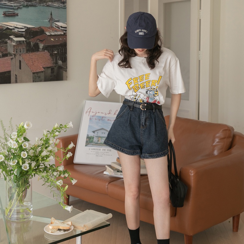 NRVP Áo Thun Cotton Tay Ngắn Cổ Tròn Màu Trơn Thời Trang Dành Cho Nữ