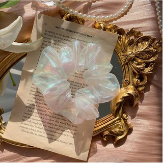 Dây cột tóc vải Scrunchies Hologram  Hot Trend T009