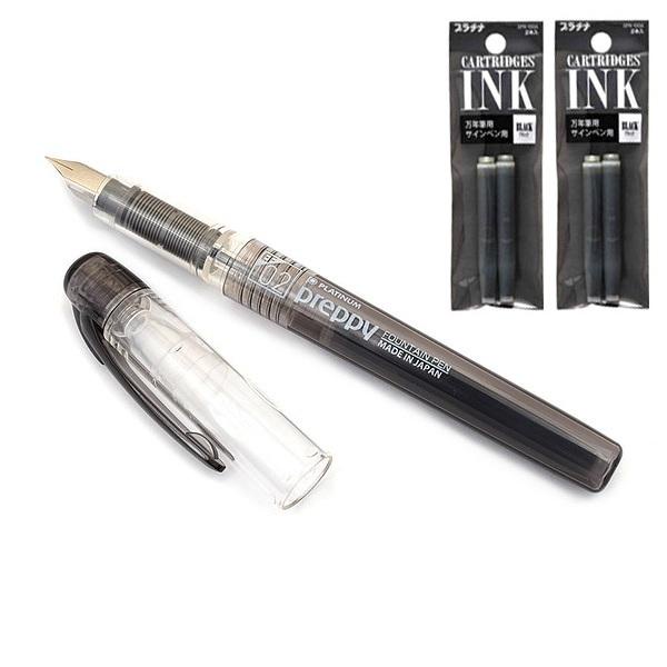 Vỉ 02 Ống mực màu xanh, đen, đỏ Platinum cho bút máy PREPPY