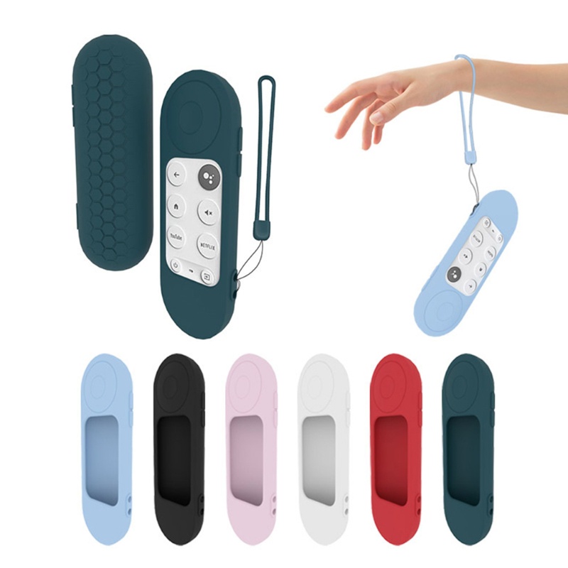 GOOGLE Vỏ bảo vệ bằng silicon chống sốc tinh tế cho điều khiển từ xa Chromecast TV 2020