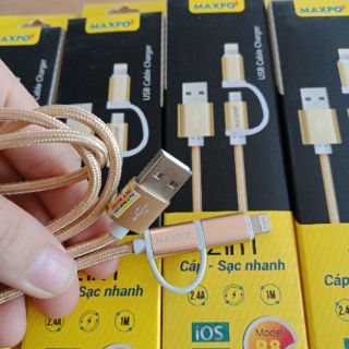 Dây xạc hãng dmax-maxpo 2 in 1 .sạc nhanh
