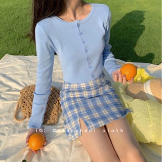 Croptop LEN tay dài Ulzzang (ảnh thật/sẵn)