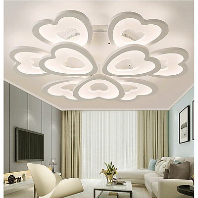 Đèn Mâm Led Ốp Trần Hiện Đại Trang Trí Phòng Khách- 12 Cánh Bướm Cách Điệu 2 tầng 3 Chế Độ Màu Kèm Điều Khiển Từ Xa- Đèn