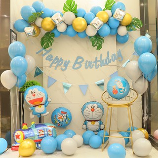 Set bóng trang trí sinh nhật doremon bé trai bé gái