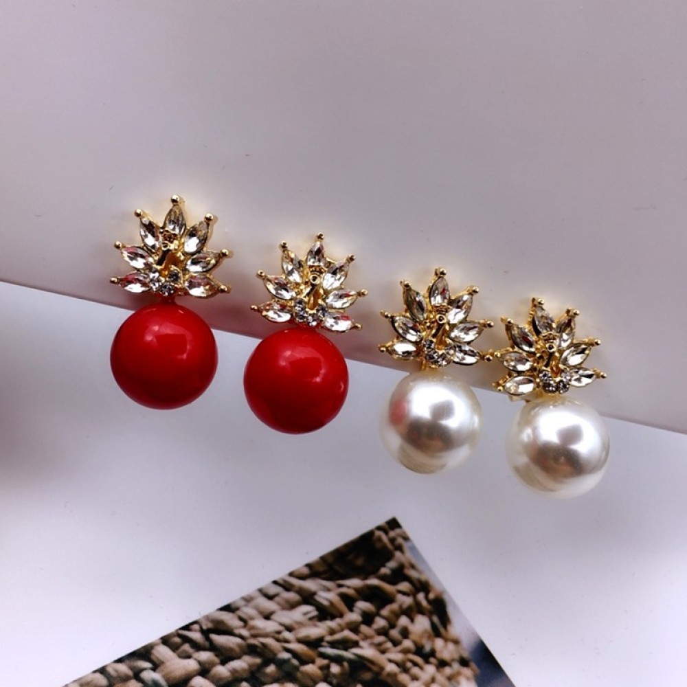 Khuyên Kẹp Vành Tai Đính Ngọc Trai Nhân Tạo Thời Trang