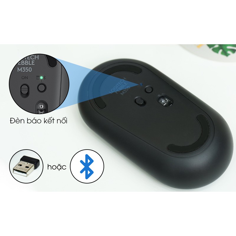 [Hỏa Tốc - HCM] Chuột Không Dây Logitech Pebble M350 - Kết nối Bluetooth/Đầu Thu 2.4 GHz | Chính Hãng | Bảo Hành 12TH