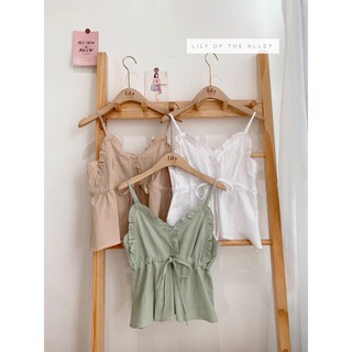 Áo 2 dây viền bèo nơ ngực