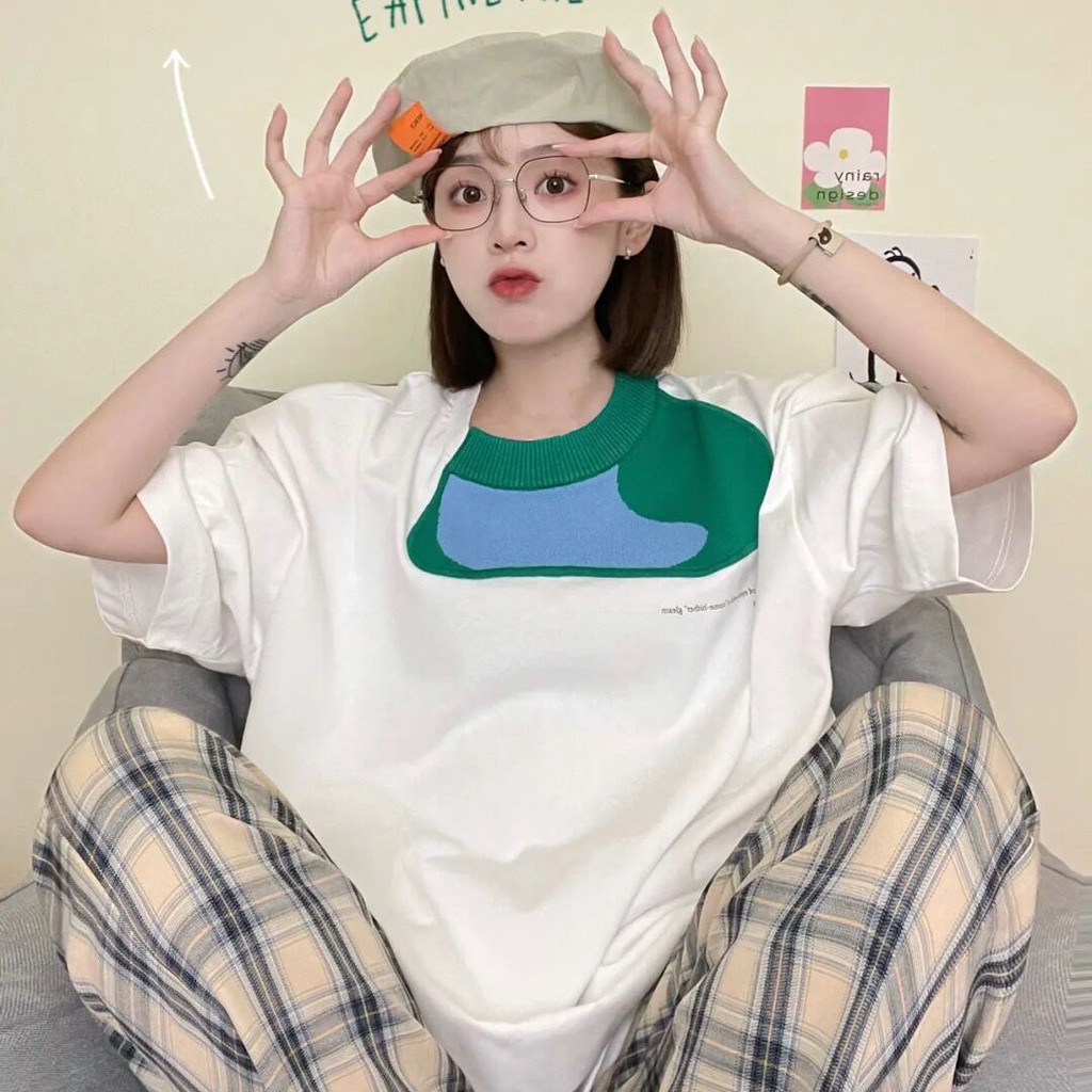 NRVP Áo Thun Cotton Tay Ngắn Cổ Tròn Màu Trơn Thời Trang Dành Cho Nữ