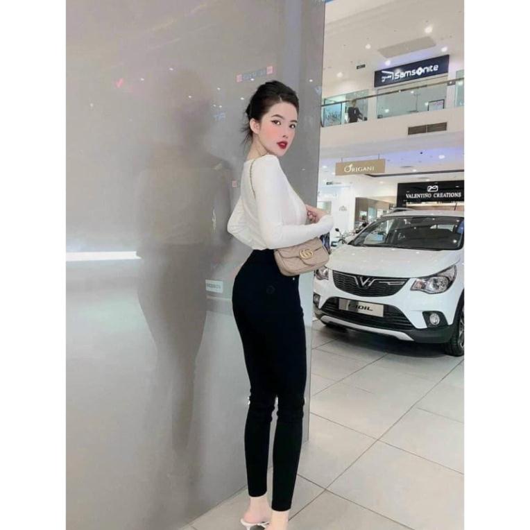 [ Giá sỉ ] Quần nữ, quần legging cạp cao 2 cúc (có ảnh thật)