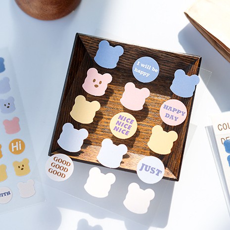 &lt;Ảnh Thật Shop Chụp&gt; Set 3 Tấm Sticker Hình Dán Đánh Dấu Basic Trang Trí Sổ Tay Mohamm, Điện Thoại Vở Teeci651