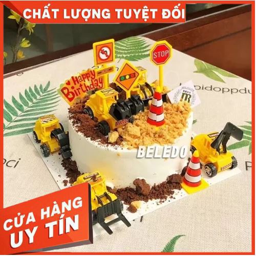 [RẺ VÔ ĐỊCH] Set xe cẩu,máy xúc trang trí bánh kem,bánh sinh nhật,làm