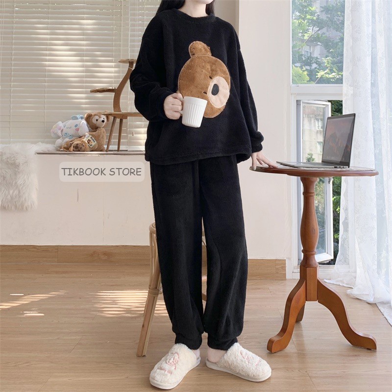 [Order QC] - Set bộ đồ ngủ gấu lông mềm Quảng Châu- Tikbook Store - (ẢNH THẬT Ở CUỐI)