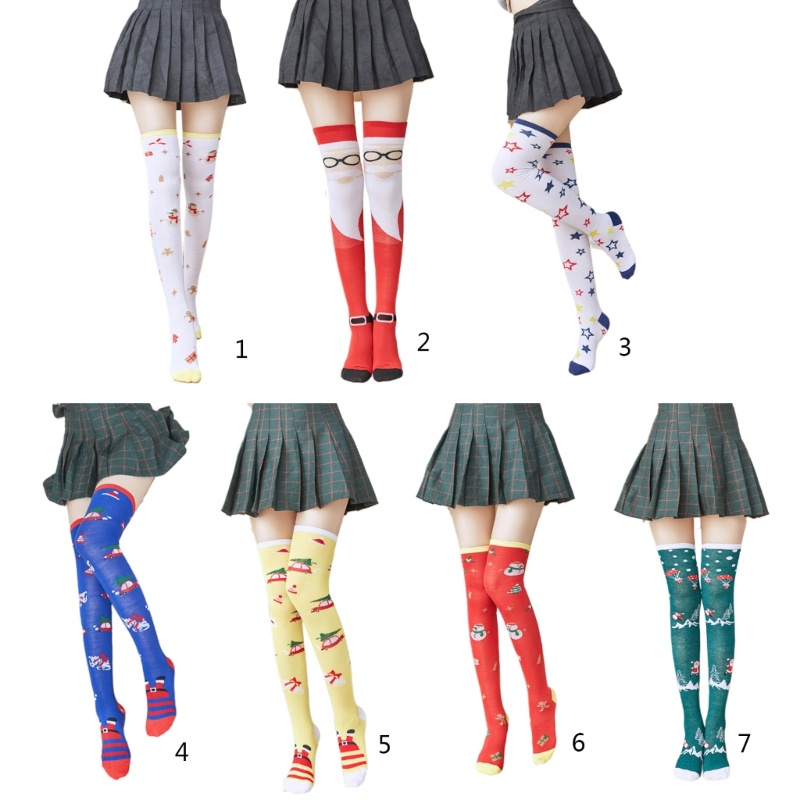 Tất Dài In Họa Tiết Giáng Sinh Dễ Thương Cho Nữ