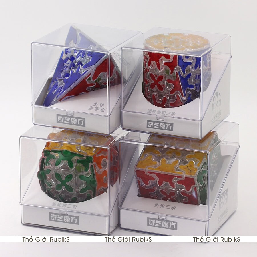 Rubik Biến Thể QiYi Gear 3x3 Pyraminx Cylinder Sphere Transparent