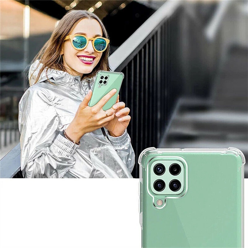 Ốp lưng Samsung siêu chống sock Galaxy M14 M33 5G M32 M52 M22 M23 M62 M51 M31Prime M31s M30s M21 M12 suốt chống sốc 4 góc