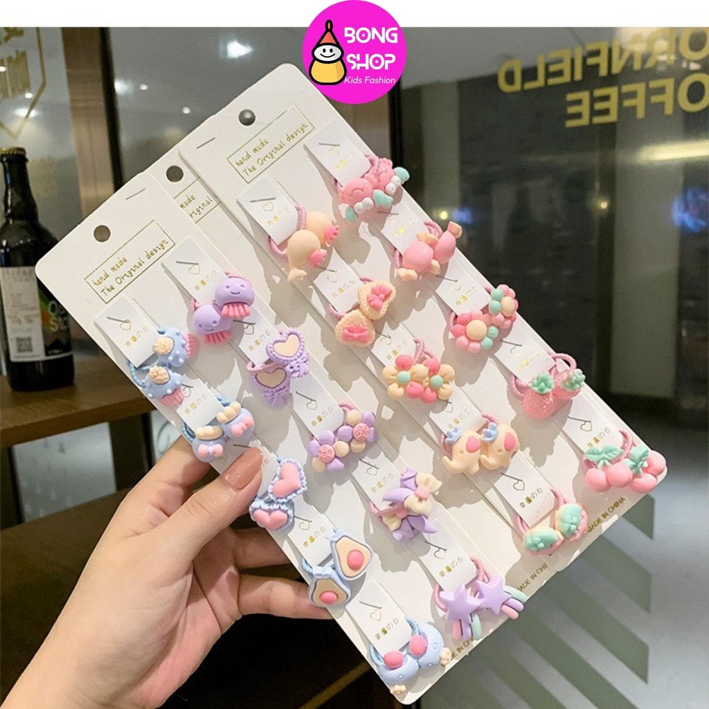 Set 40 dây cột tóc hình hoa trái dễ thương cho bé