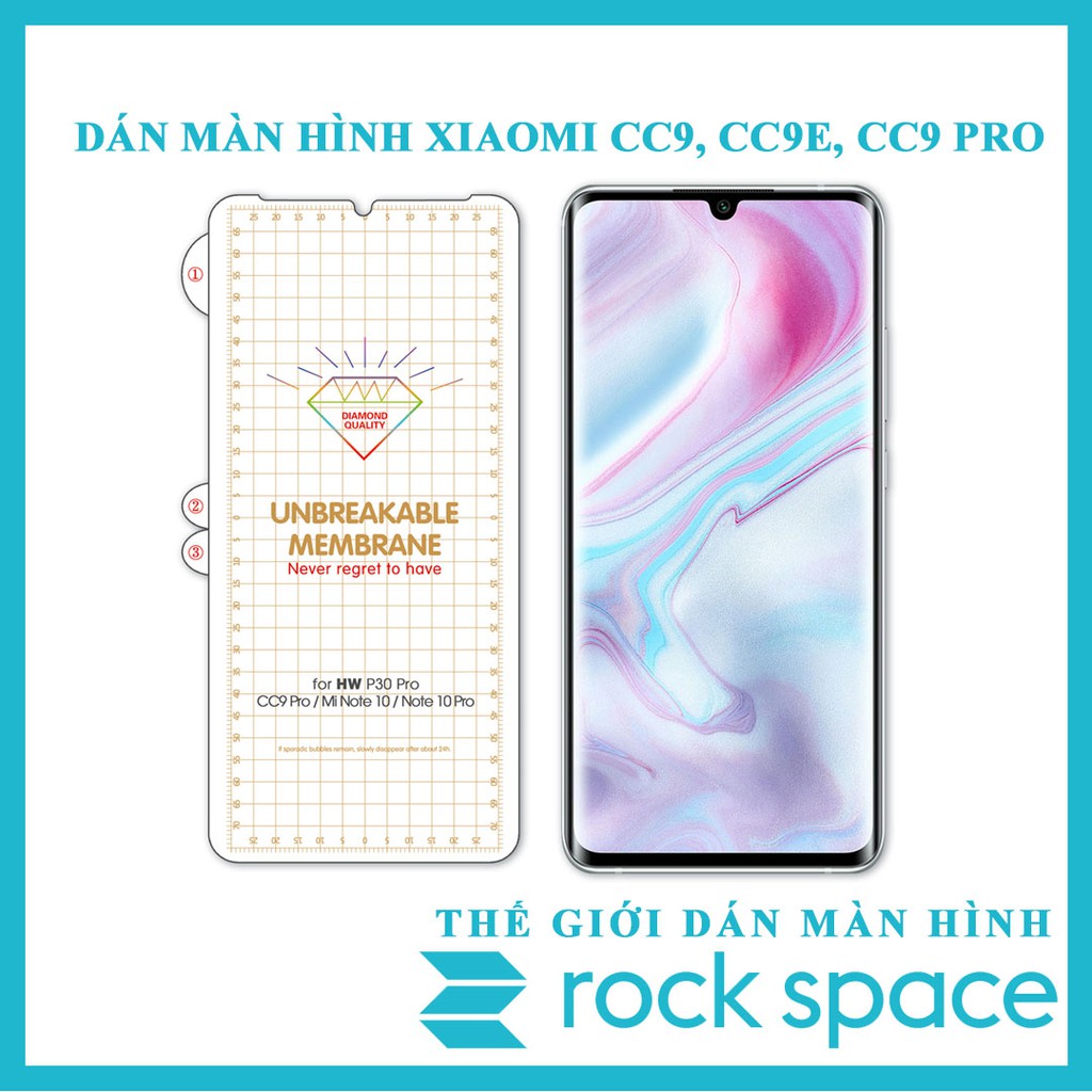 Miếng dán màn hình Xiaomi CC9, CC9E, CC9 Pro Chính Hãng Rock Space